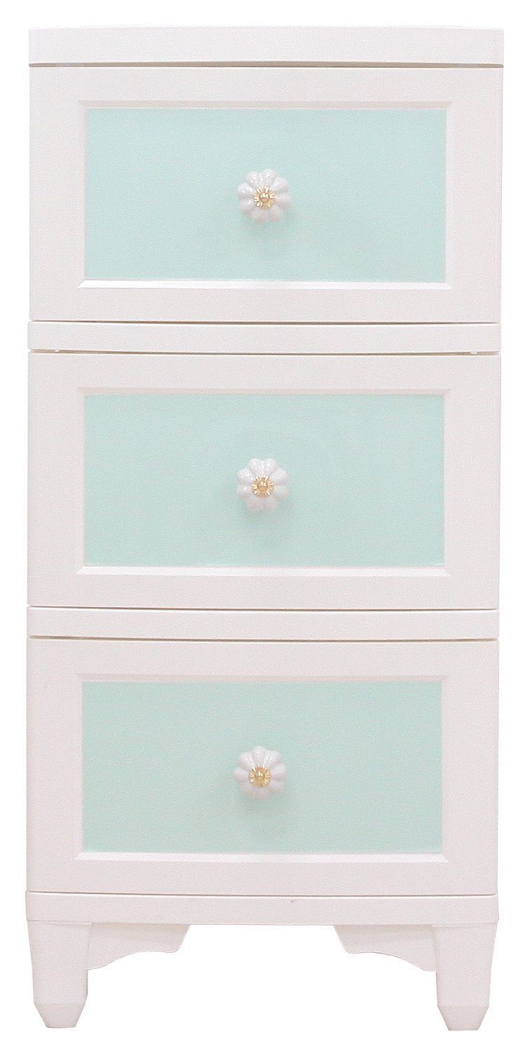 ILC Lilou de coco アンティーク風チェスト フルール 3段 ミント