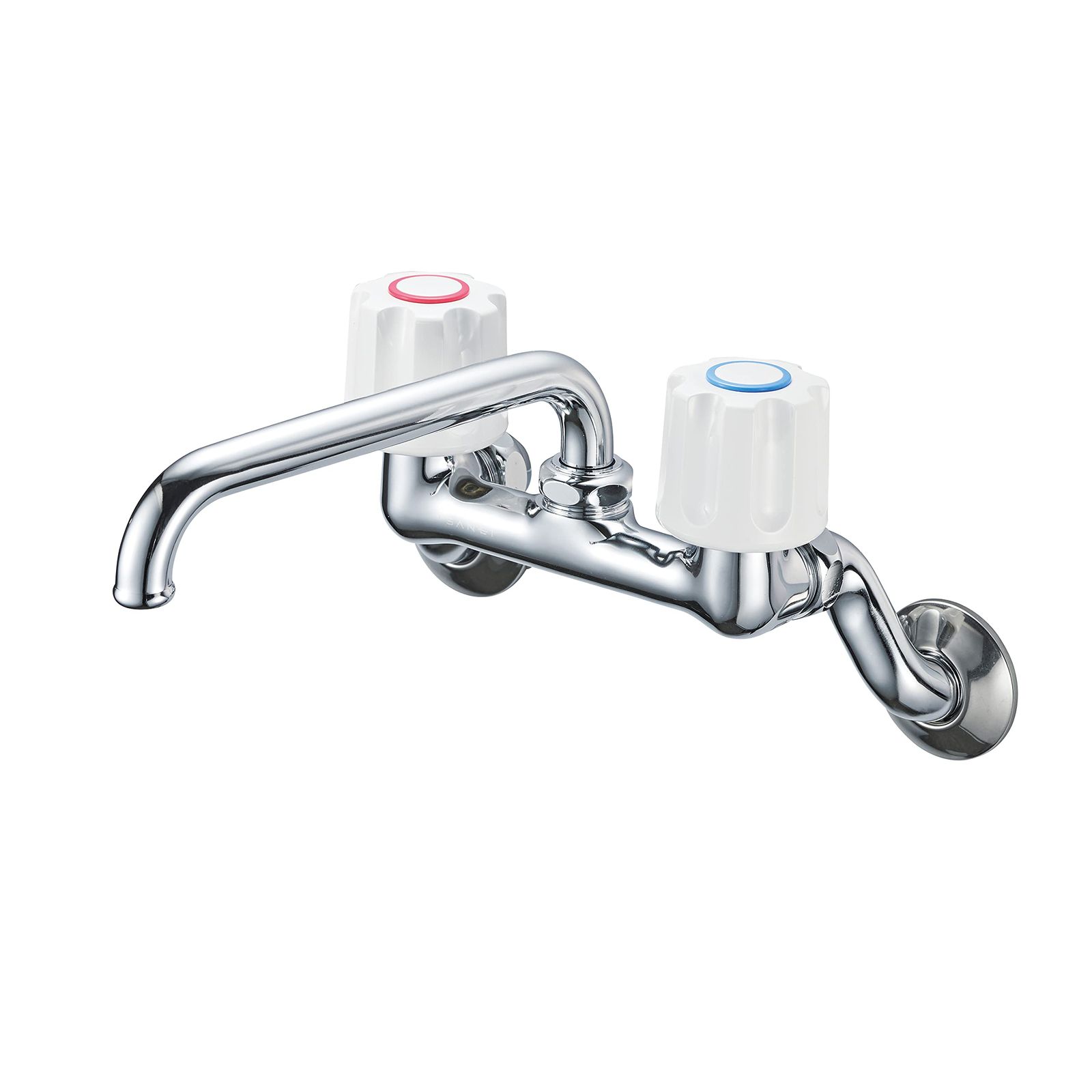 SANEI サンエイ ツーバルブ混合栓 キッチン用 壁付き 上向きパイプ 一般地 寒冷地共用形 K21-W-13 シルバー