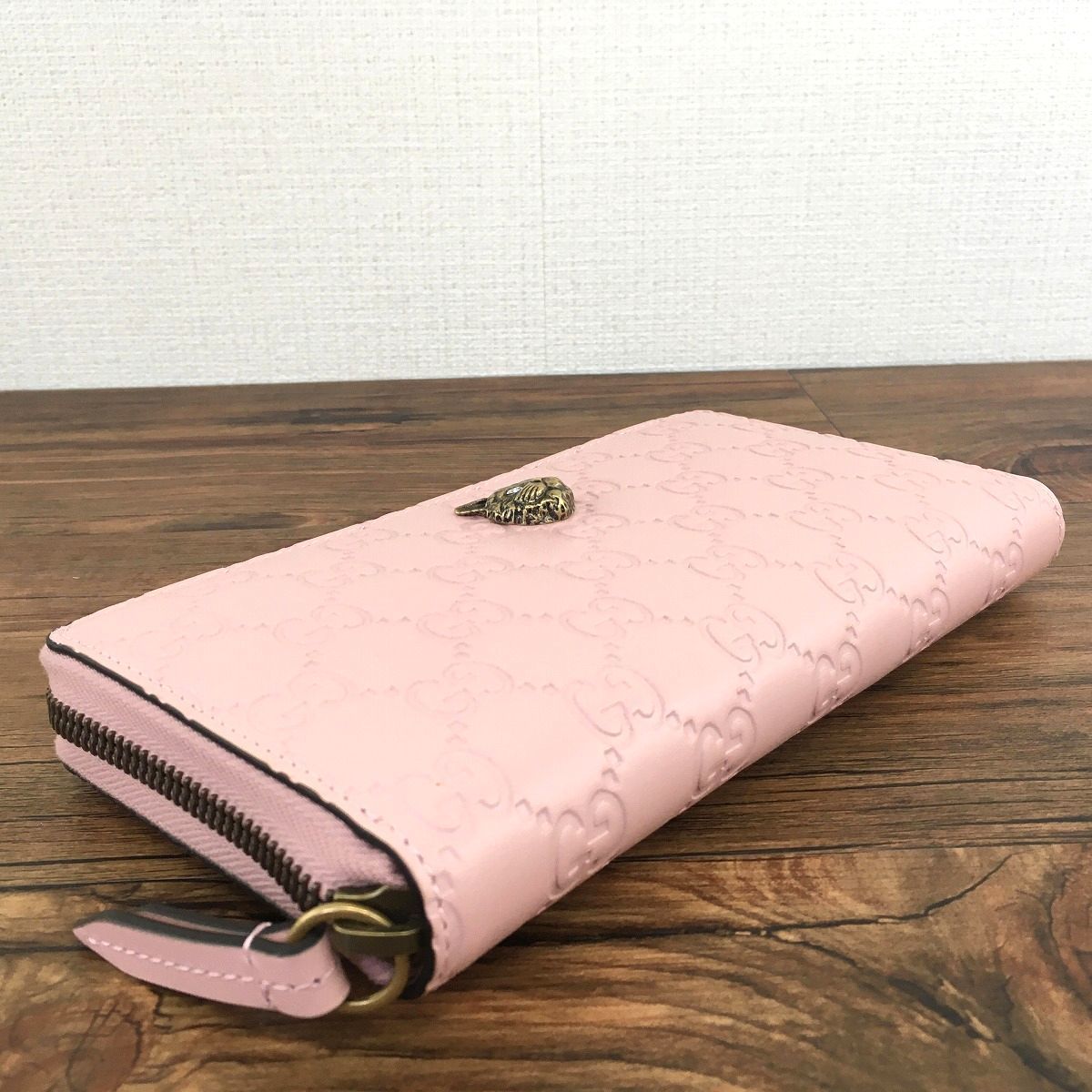 301 送料込み！ 極美品 GUCCI ジップウォレット 548058 ピンク  