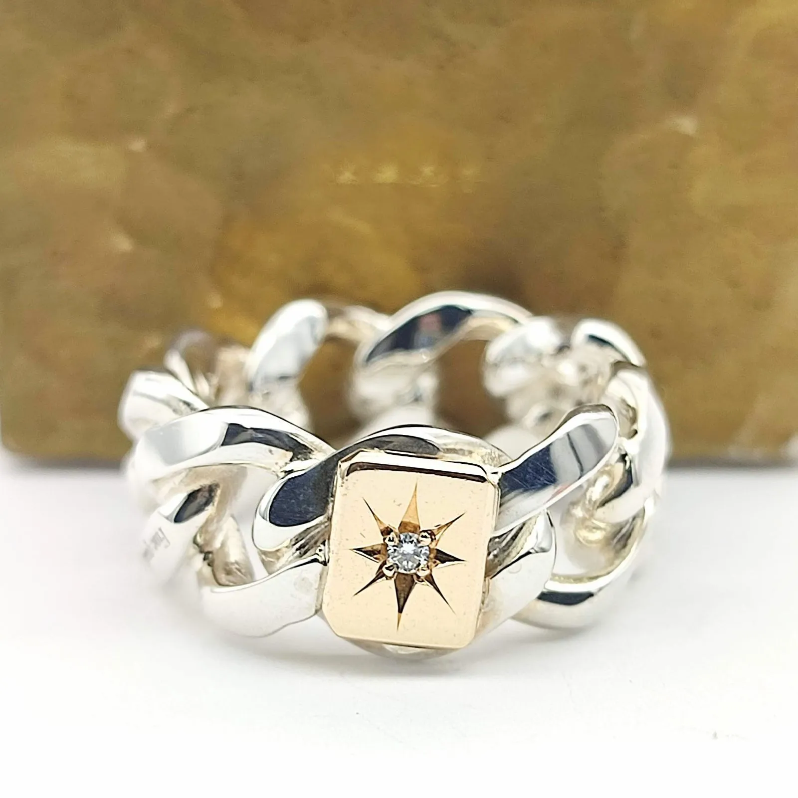 203jewelry】9号 スタッズ スター 2連リング シルバー ゴールド
