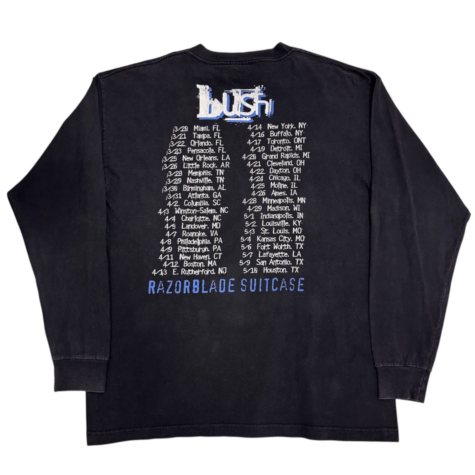 70】bushブッシュ バンドtシャツ ロンt 90s ブラック 黒 Razorblade 