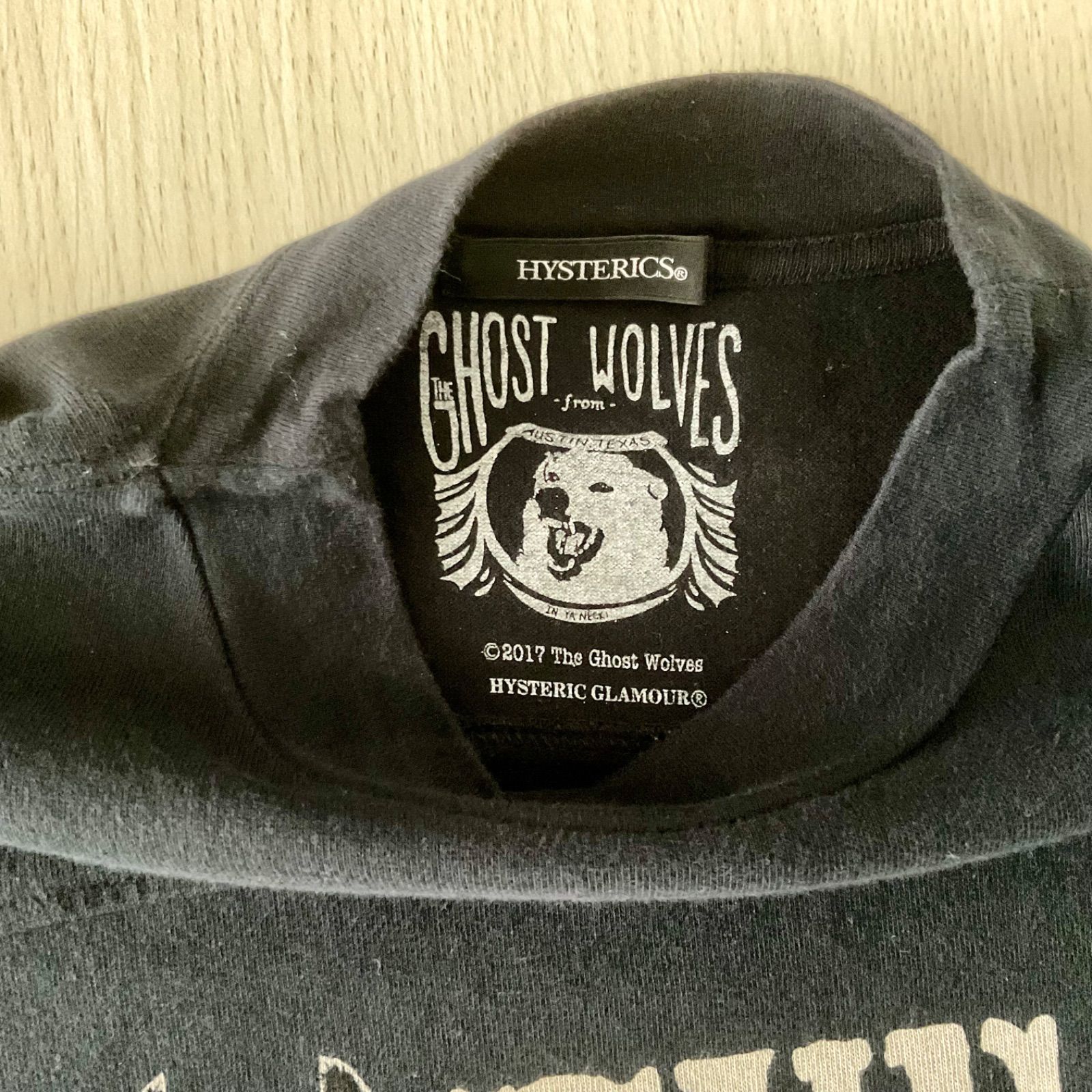 【パンクロック　コラボ品】　HYSTERIC GLAMOUR ヒステリックグラマー　HYSTERICS ヒステリックス　THE GHOST WOLVES  プリント　ワンピース　トップス　カットソー　レディース　ブラック　フリーサイズ　正規品　お値打ち