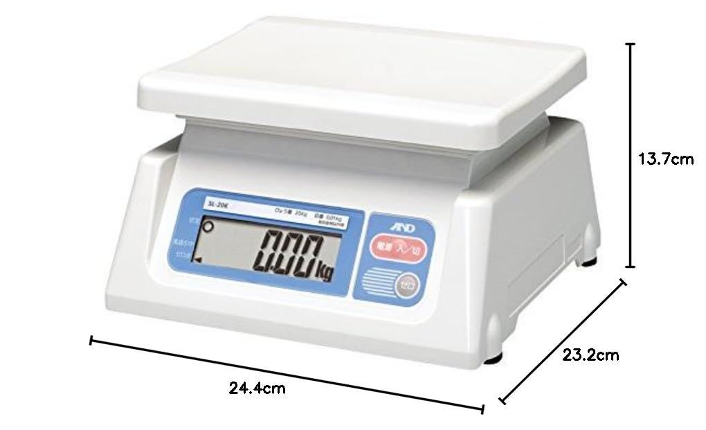在庫処分 皿寸法 230 W *190 D mm 最小表示 0.01kg 検定無≫ ≪ひょう量 20kg SL-20K 計量法準拠製品 デジタルはかり A-D