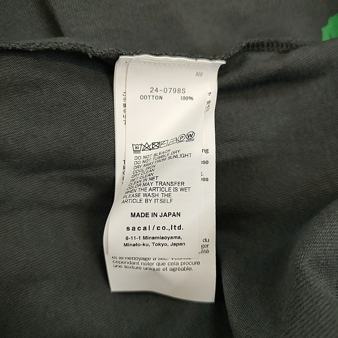 sacai サカイ 24SS 胸 ポケット バック プリント Tシャツ 24