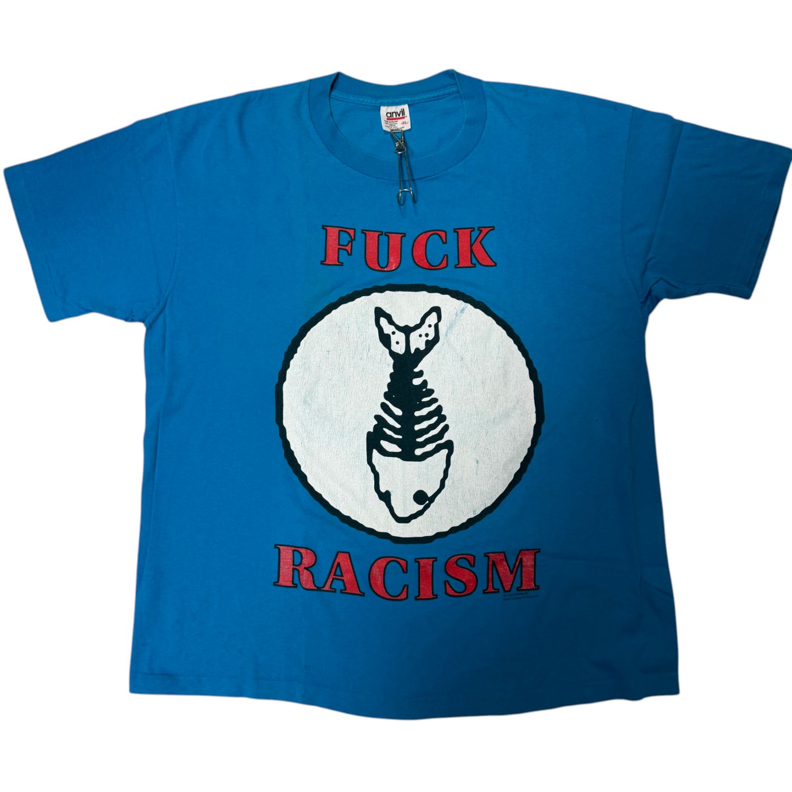 90s FISHBONE F*CK RACISM Tシャツ XLサイズ フィッシュボーン バンドT 