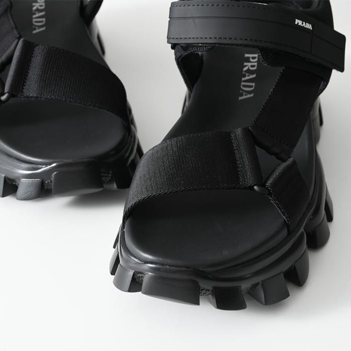 PRADA プラダ サンダル モノリス 2X3056 3L74 メンズ 厚底 黒