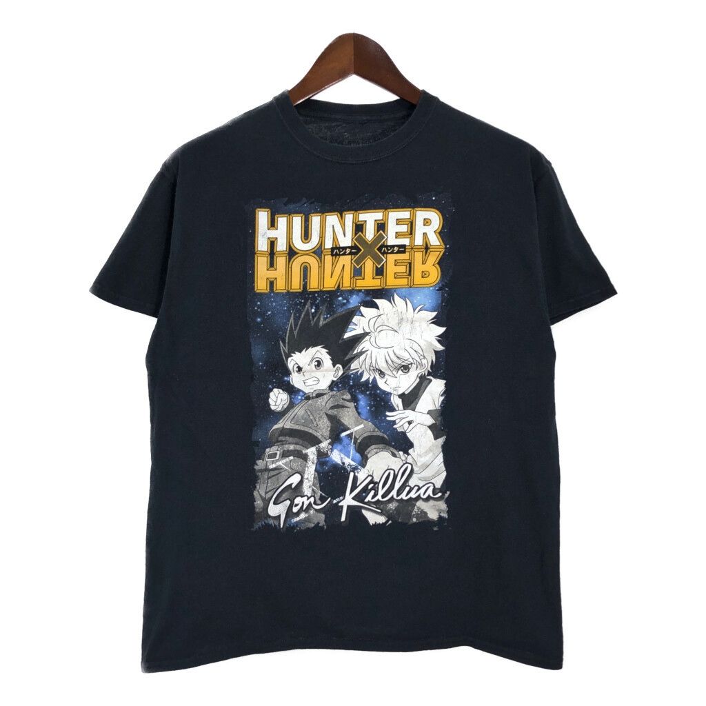 HUNTER×HUNTER ハンターハンター 半袖Ｔシャツ アニメ キャラクター ブラック メンズ X-LARGE 古着 T9877