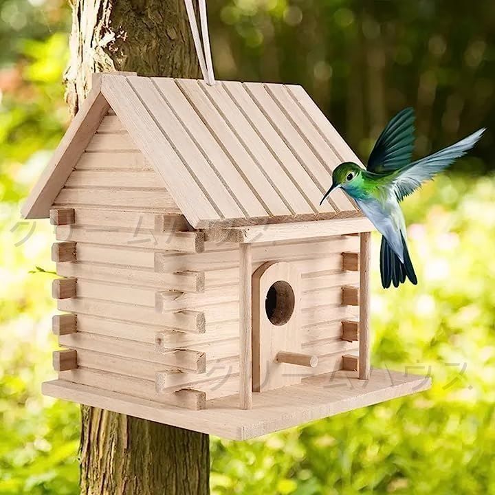木製鳥巣箱 Amazon.co.jp: 鳥 巣箱 吊り下げ 大型 屋根付き 木製 野鳥用巣箱