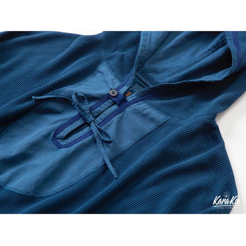 藍染ワッフルドロップショルダーフーディー KRK-GLWY8021800-karaku  