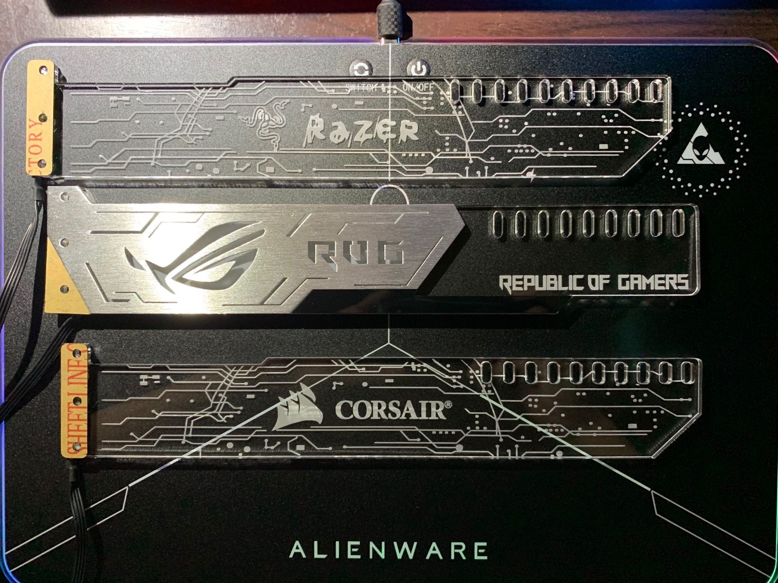 グラフィックカード歪み防止 つっぽり棒AUSU RUG RGB マザーボード同期