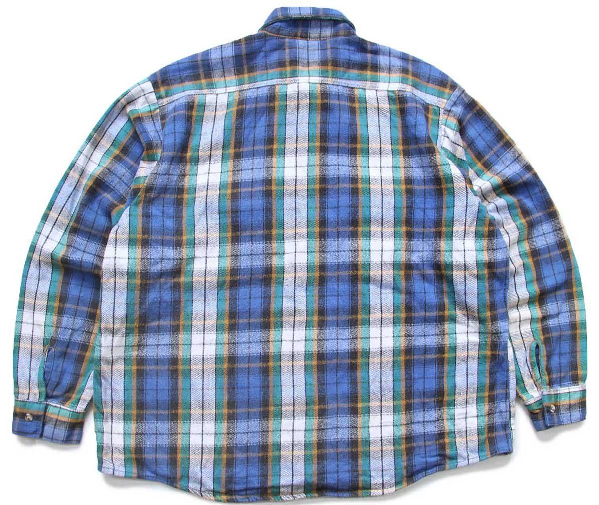 90s FIVE BROTHERファイブブラザー チェック コットン フランネルシャツ 2XL 特大 ビンテージ ビッグサイズ