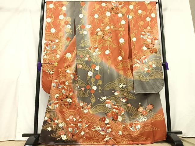 振袖 鮮やかな染め 金駒 箔押し 正絹 着物 MT-217 振袖 鮮やかな染め 金駒 箔押し 正絹 着物 MT-217 - メルカリ