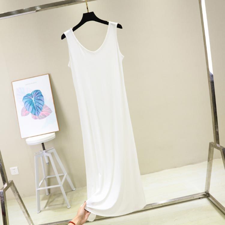 3丈さ選べる スリップ シンプル ペチコート ノースリーブ 3丈さ選べる スリップ インナーワンピース タンクトップ型 ミディアム 膝丈 ミモレ丈 ワンピース 無地 伸縮性 春夏 dkhsh592107 WWW_NOITHATQUANGTHANH_NET