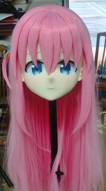 即納 全頭マスク ロック付き コスプレ 変身 仮装 着ぐるみ ☆即納 全頭マスク カツラ付き ロック付き NO.282 ドール ヘッド