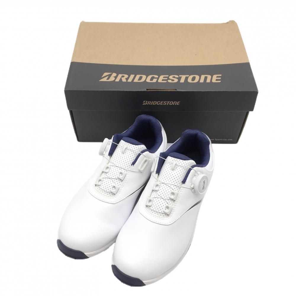 ブリヂストン ゴルフシューズ 白×ネイビー SHG210 スパイクレス ダイヤル式 レディース 23.5 ゴルフウェア Bridgestone