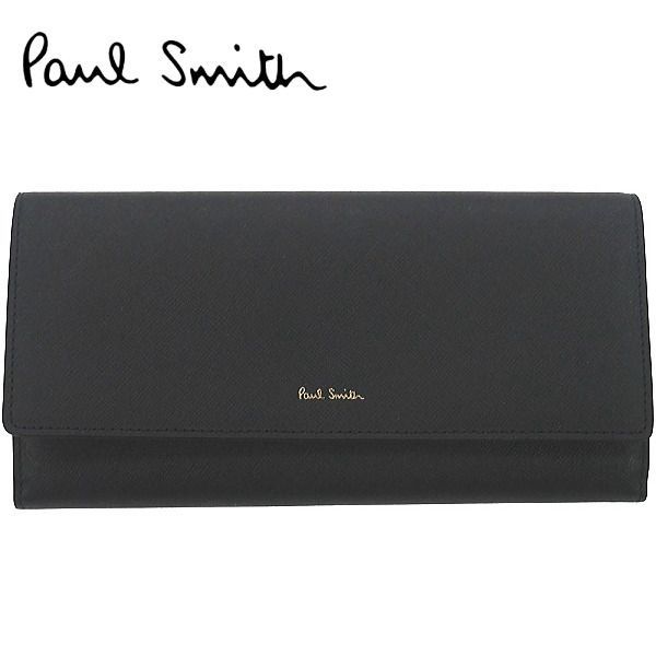 ポールスミス Paul Smith 長財布 ボタン開閉式 本革 ブラック M1A-4608X-BMULTS
