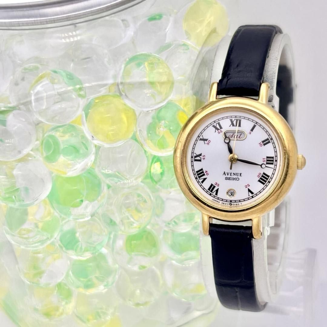 電池 SEIKO セイコー AVENUE アベニュー ゴールド レディース 腕時計 ベルト