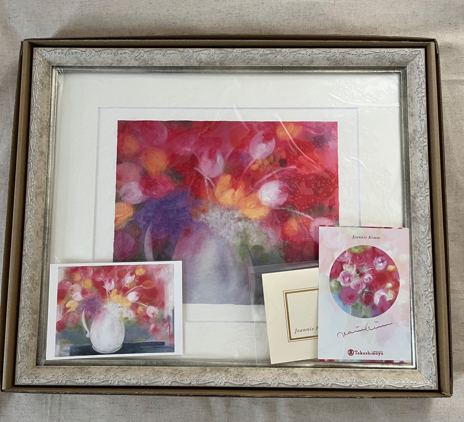 版画ジニー・キム限定ジクレー直筆サイン・作家着彩入証明書付新品額
