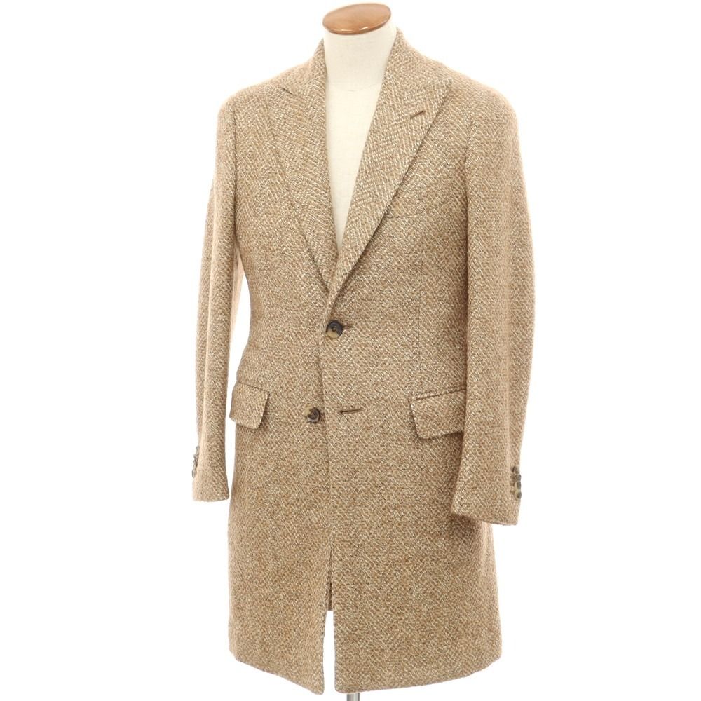 中古】イザイア ISAIA ウールシルク ヘリンボーン チェスター