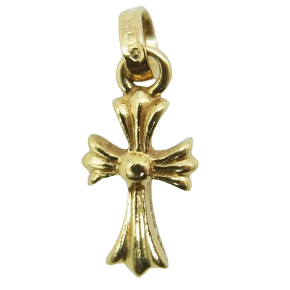 CHROME HEARTS クロムハーツ 原本無 CRS BBY FAT 22K CHクロス ベイビーファット ペンダントトップ ゴールド系