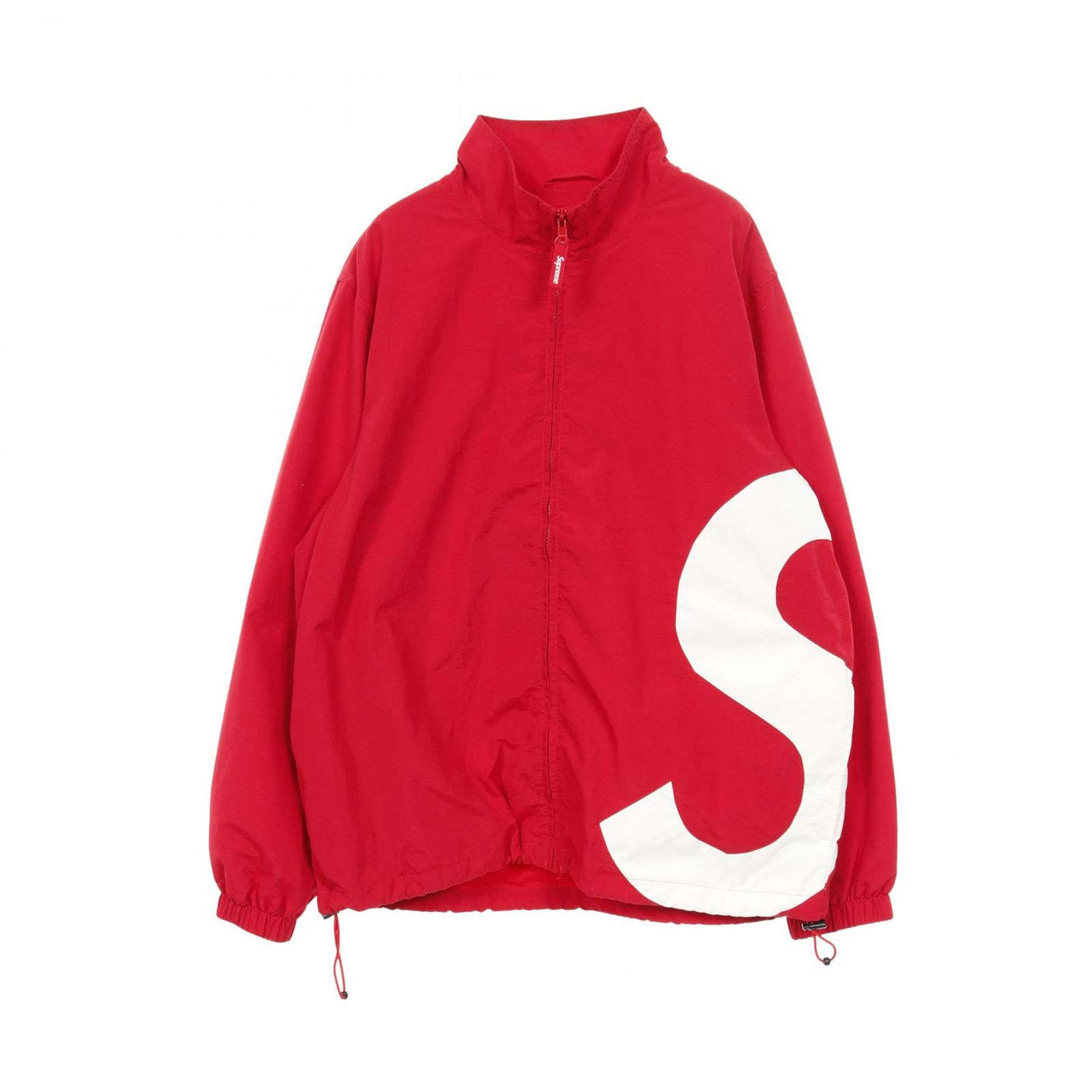 シュプリーム Supreme S LOGO 赤 ナイロン トラックジャケット メンズ Used B