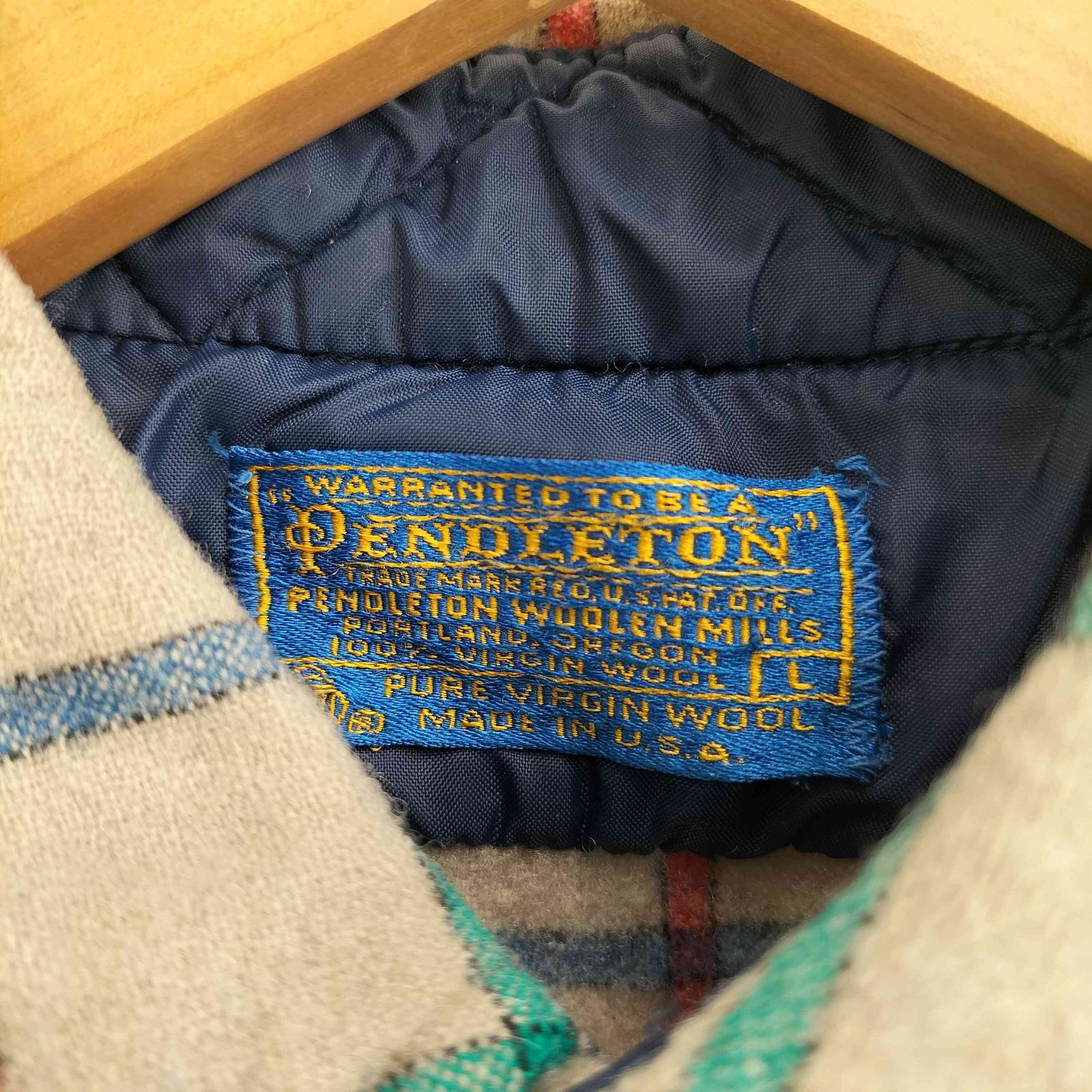 ☆古着☆70’sペンドルトン　USA製ウールシャツ　ボタンダウン　L 古着 70年代 ペンドルトン PENDLETON チェック柄 ボタンダウン