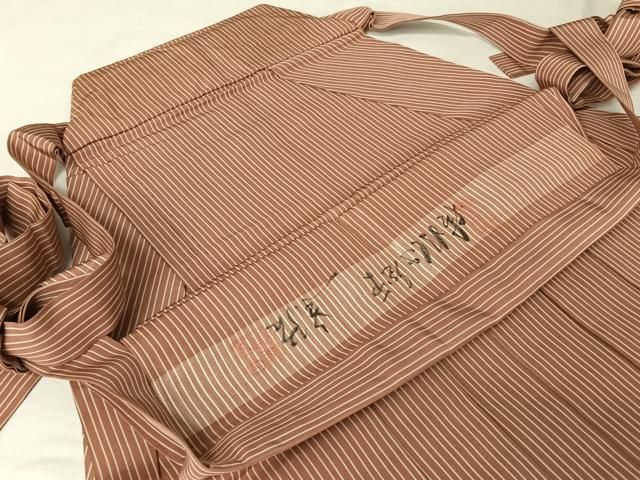 平和屋着物○男性 男性 人間国宝 甲田栄佑 精好仙台平 馬乗り袴 縞