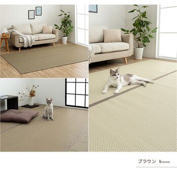 ラグ 洗える ござ 約261×261cm 江戸間4.5畳 国産 カーペット リバーシブル 丈夫 除菌スプレー対応 MARWIL-DEMENAGEMENTS_CH