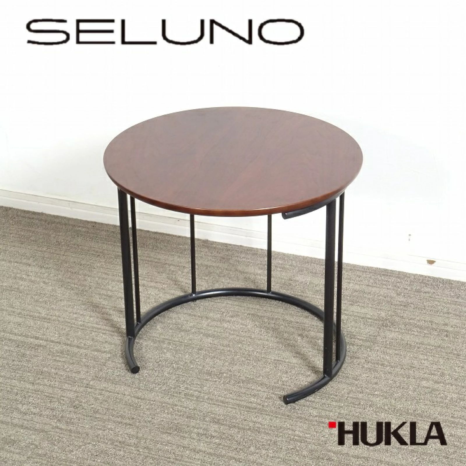 ◾︎SELUNO◾︎ 【展示美品】HUKLA(フクラ) TMRB サイドテーブル Φ500 / ウォールナット材天板 8万 c648