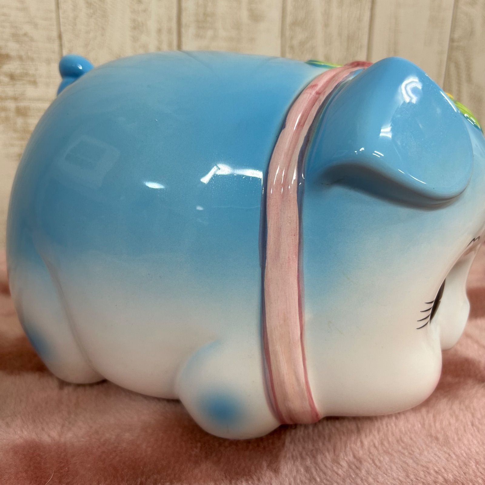 加藤工芸 豚の貯金箱 陶器製 ピギーバンク 水色 希少 - メルカリ