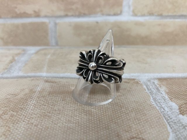 【中古】 インボイス有 CHROME HEARTS クロムハーツ ダブルフローラルクロスリング　24号 111392045