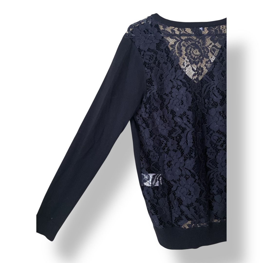 theory(セオリー) バックレースニット ブラック色 Sサイズ