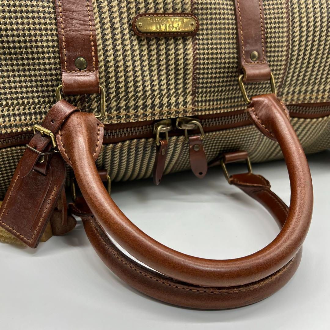 ✨良品✨PoloRalphLauren ボストンバッグ 千鳥格子 ブラウン ✨良品✨PoloRalphLauren ボストンバッグ 千鳥格子 ブラウン