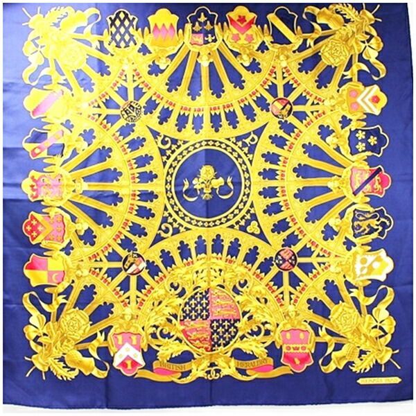 エルメス シルク スカーフ カレ90 BRITISH HERALDRY