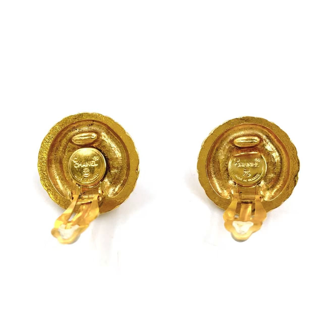 CHANEL フェイクパール GP×フェイクパール ゴールド×ホワイト イヤリング