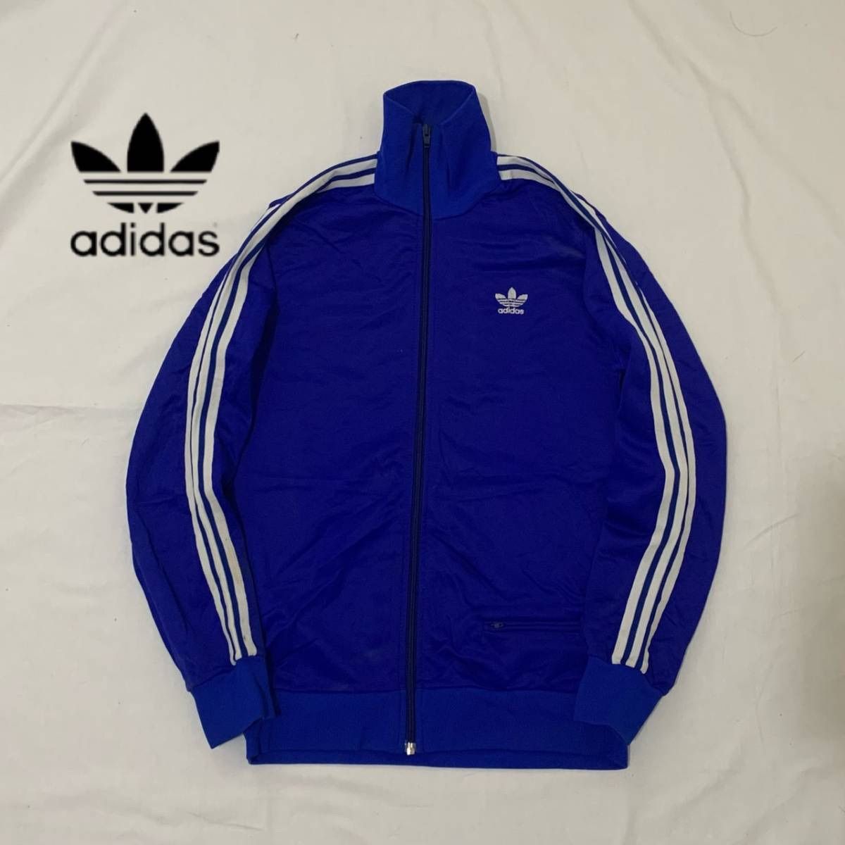 80s adidas アディダス トラックジャケット 水色 ブルー 在原みゆ紀-