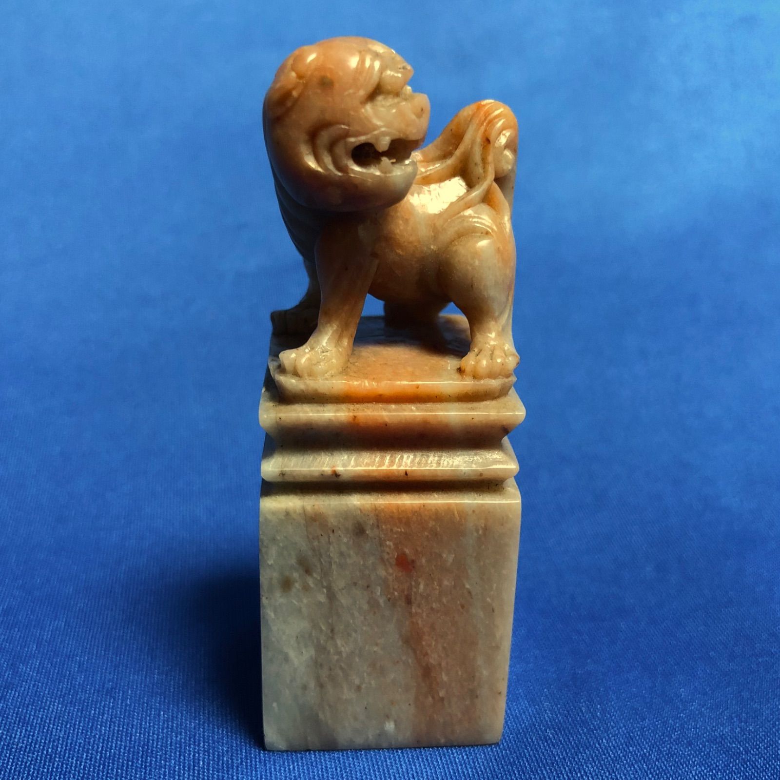 88天青石瑞獣貔貅　篆刻展　出展　印石　印材　遊印　落款印　箱付き3.3*6.3 篆刻用印材 印未加工 瑞獣 置物 USED - メルカリ