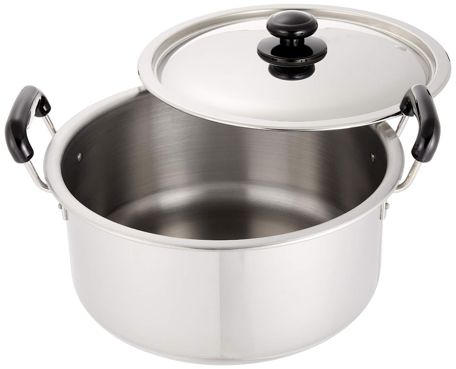 数量 日本製 フタ18-8ステンレス 本体18-0ステンレス 電磁調理器対応 AZT0730 30cm 厚板実用鍋 プラ柄 業務用 遠藤商事