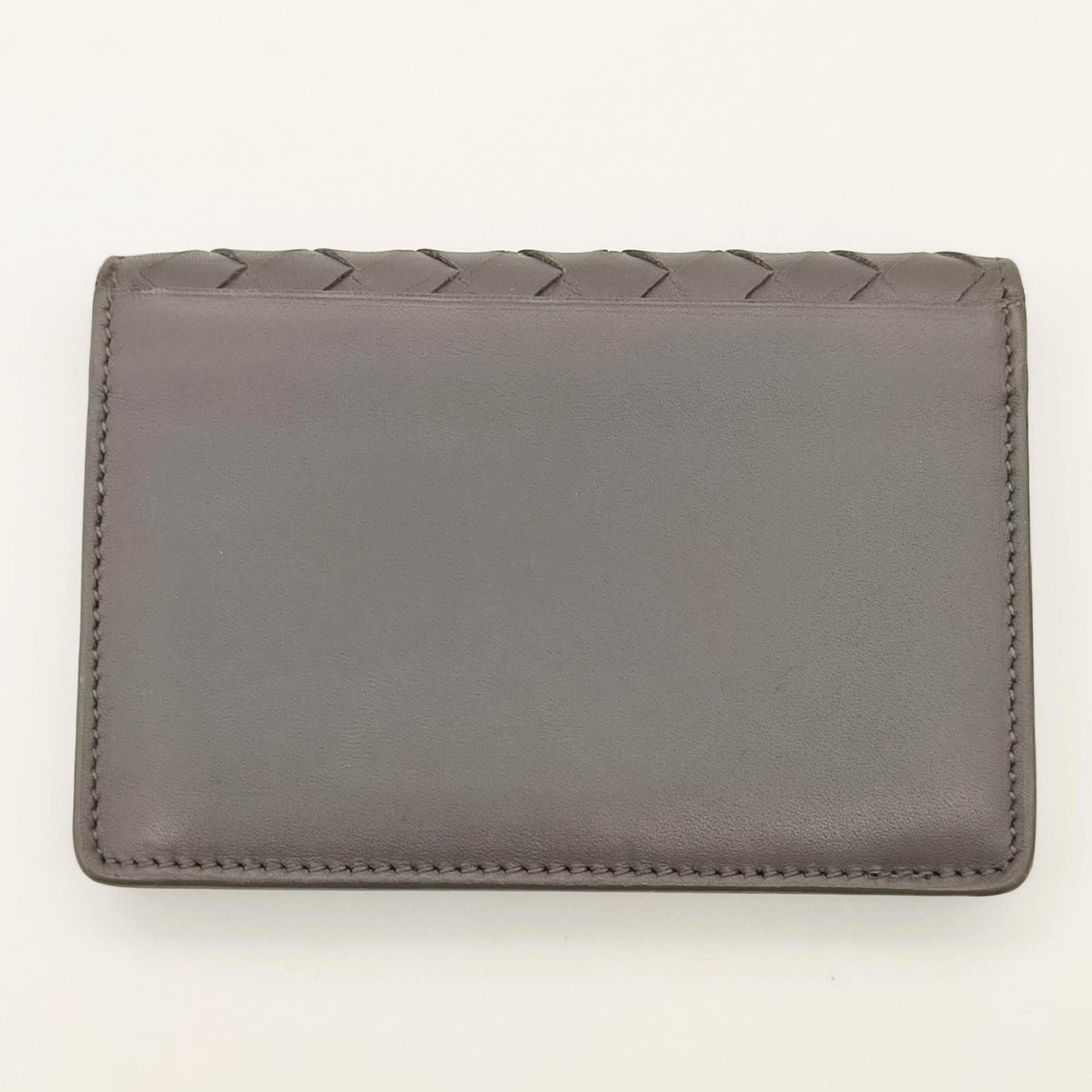 BOTTEGA VENETA グレー レザー 名刺入れ 美品】ボッテガヴェネタ カードケース 名刺入れ イントレ