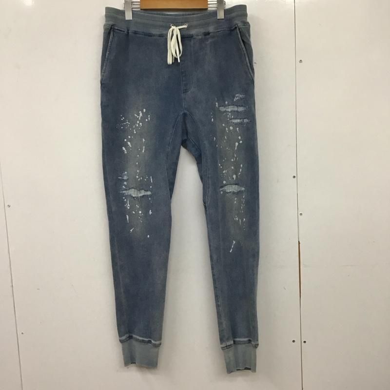WP WESTPOINT ダブルピーウエストポイント パンツ サルエルパンツ テイパード デニム風 裾リブ ダメージ加工イージーパンツ DWB5201