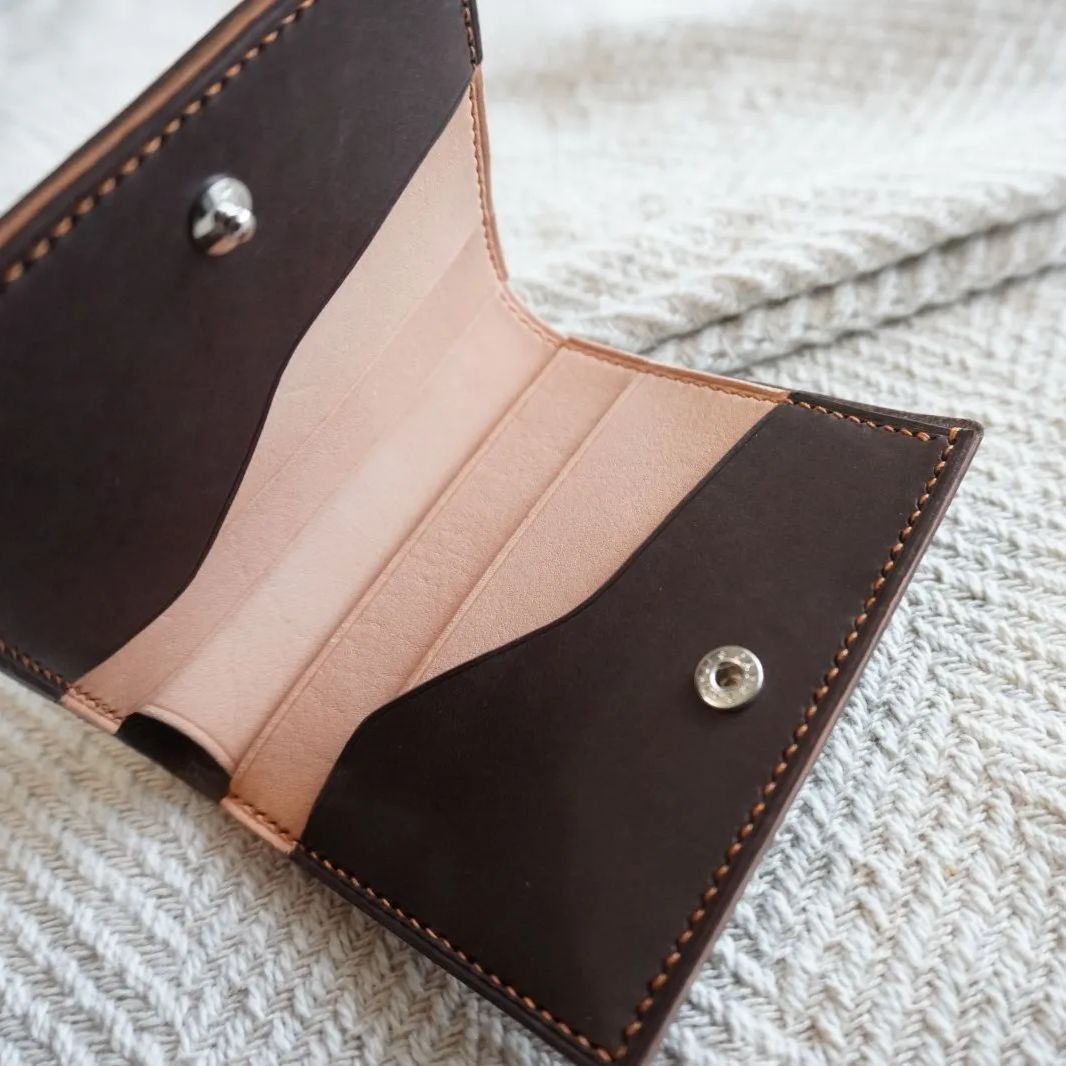 シンプル 二つ折り ミニウォレット【姫路レザー×CRUST:イタリアンレザー】