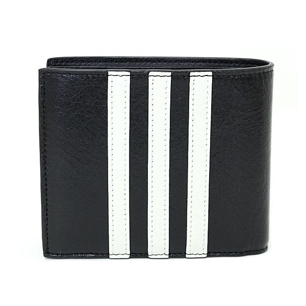 【美品】バレンシアガ アディダス コラボ 二つ折り財布 721898 ブラック バレンシアガ×アディダス BALENCIAGA×ADIDAS コラボ 二つ折り財布