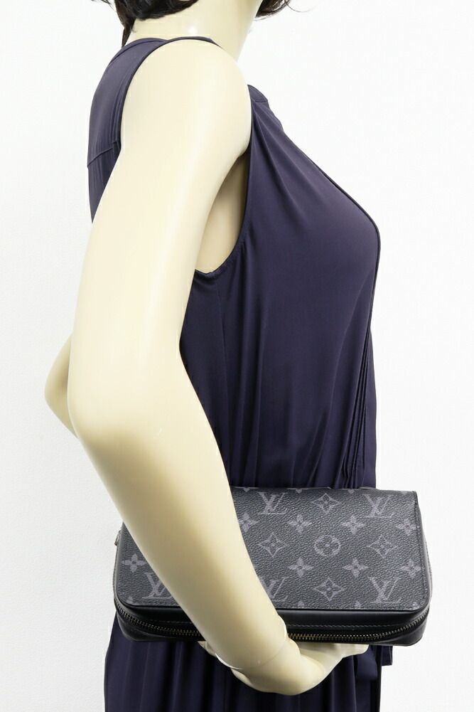 ルイヴィトン ラウンドファスナー長財布 小銭入れあり クラッチバッグ モノグラムエクリプス ジッピーXL M61698