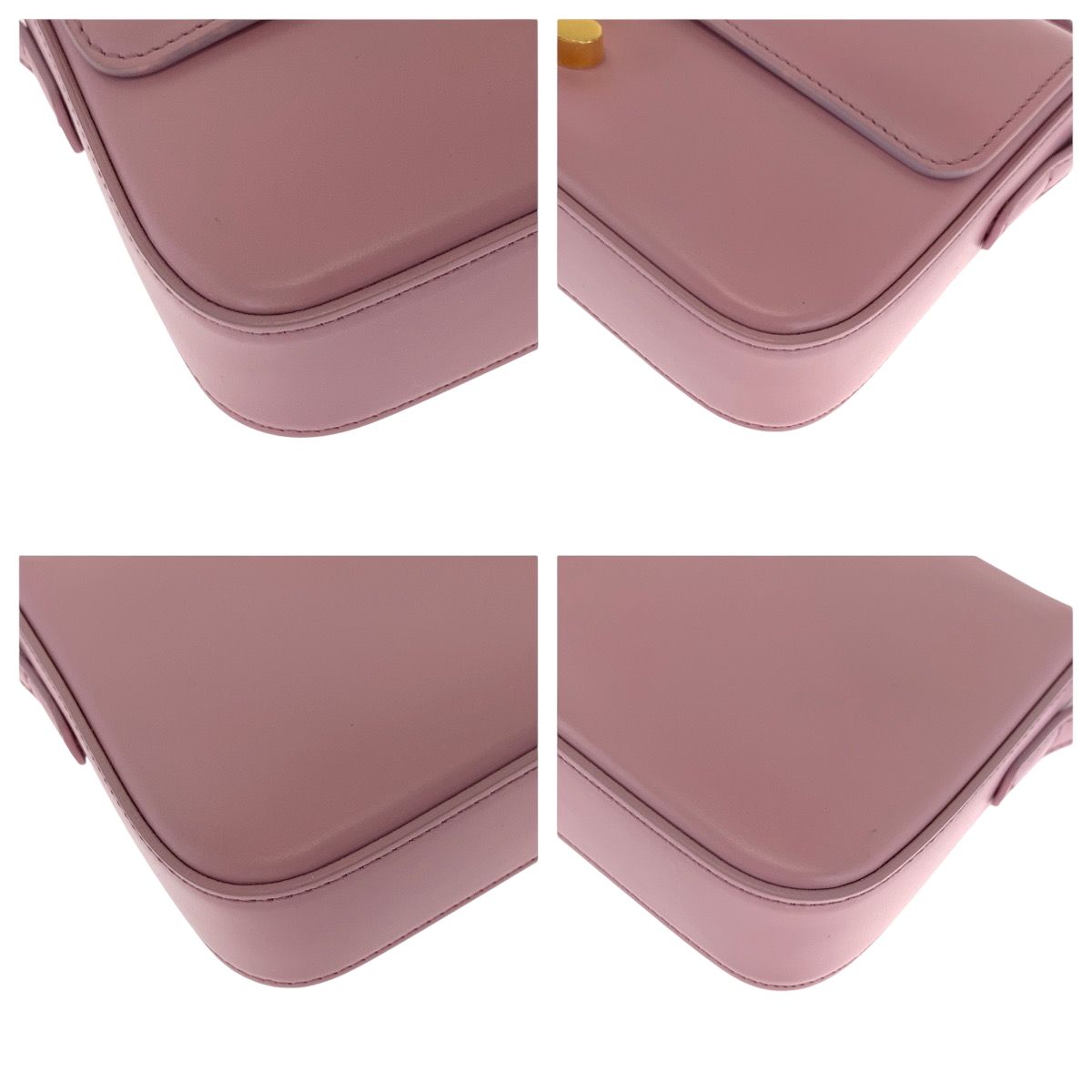 超美品 CELINE セリーヌ トリオンフ ピンク ゴールド金具 レザー
