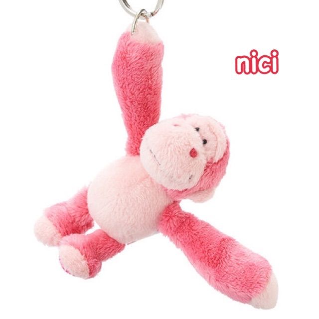 完売品】 NICI ニキ キーリング グリッターハート ゴリラ ピンク