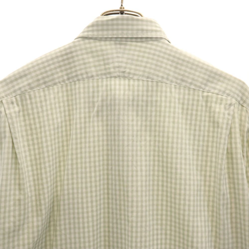 HERMES PARIS 長袖 シャツ フランス製 黄緑 シルク サイズ42