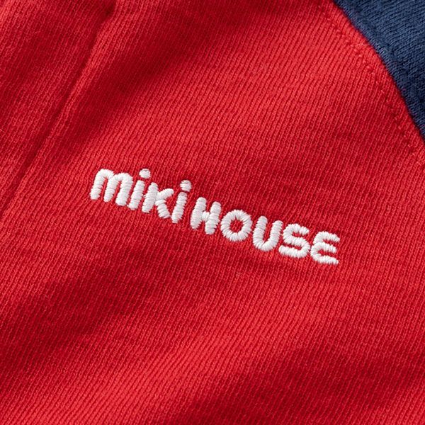 ミキハウス正規販売店|ミキハウス ベビー mikihouse バックロゴツーウェイオール 50-70cm 赤×紺 42 STEELWINDOWSANDDOORS_COM