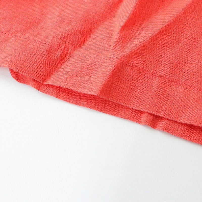 パラスパレス 半袖 リネンロングワンピース 赤　フリーサイズ パラスパレス 半袖 リネンロングワンピース 赤 フリーサイズ | 半袖