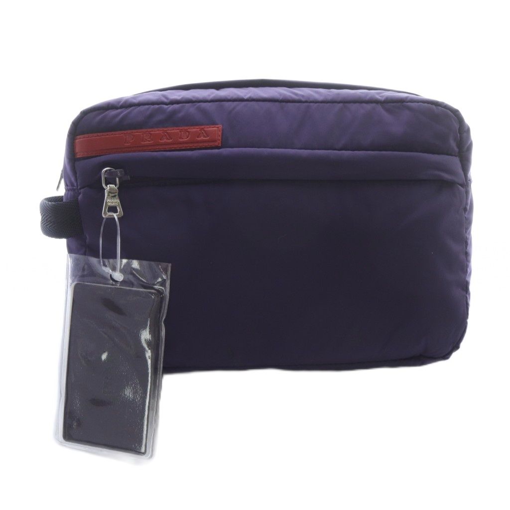 プラダスポーツ PRADA SPORT ナイロンポーチ ロゴ 紫 パープル