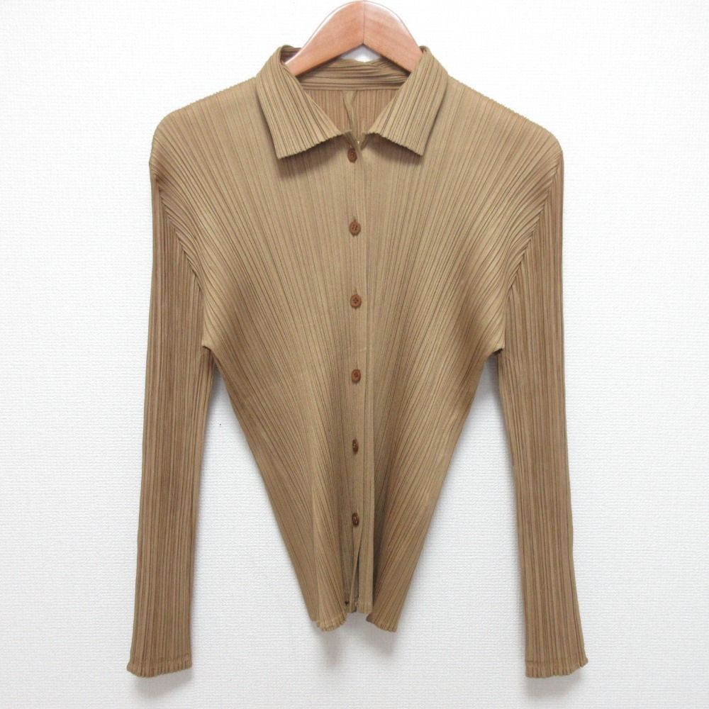 美品 PLEATS PLEASE プリーツプリーズ イッセイミヤケ プリーツシャツ 